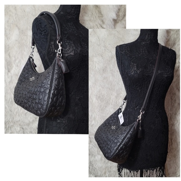 🔥SALE COACH 2 SET Black Signature 3-in-1 Handbag Shoulder Bag Crossbody Purse - Picture 15 of 16